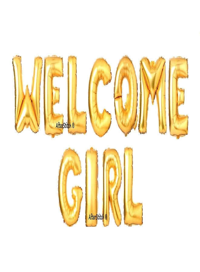 AFTERSTITCH Welcome Girl Decoration Kit Baby Shower Decoration Items Foil Balloons Welcome Home Set It's A Girl 15 pieces (Welcome Girl Combo set) - Image 2